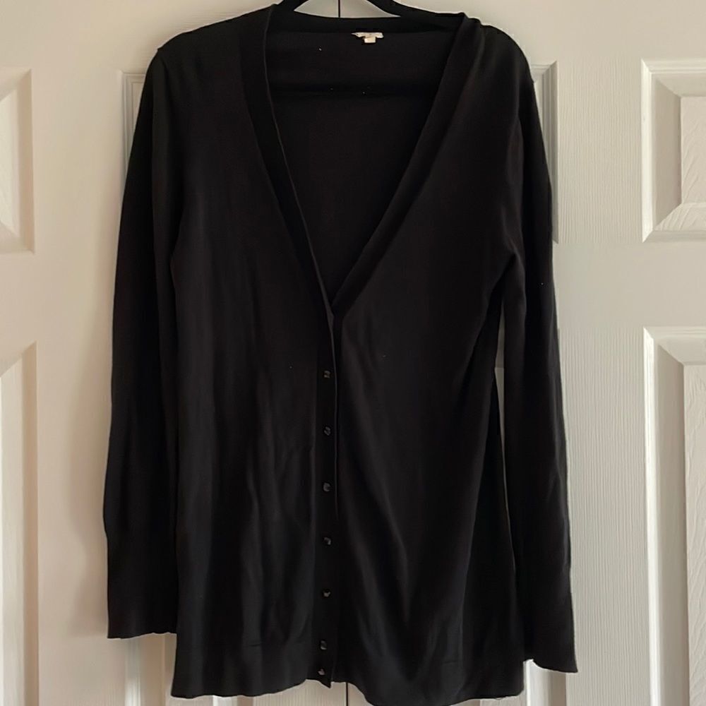 J. Crew Factory Black Cardigan Long Sweater